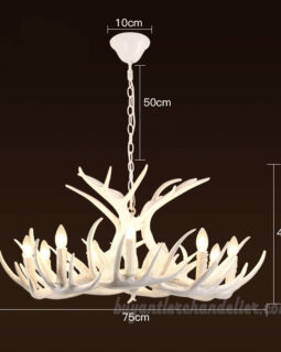 12 Cast White Deer Antler Chandelier Nine Ceiling Lights Two Tiers Cascade Candelabra Pendant Lighting