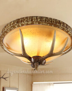 Buy 3 Cast Antler Deer Ceiling Lamp Mount Lights Vintage Design Rustic Lighting Fixtures