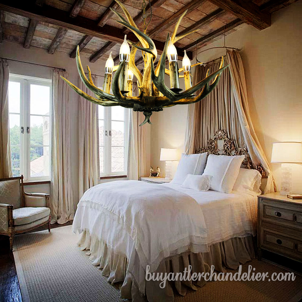 rustic fixtures lighting chandelier antler cast candle lights ceiling cascade six cheap buyantlerchandelier deer