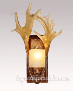 Beige 2 Antler Moose Wall Lamp Decor Candle-Style Corridor light Aisle Lights Rustic Lighting Fixtures
