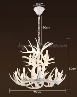 Best 12 Cast Deer Antler Chandelier Pure White Ceiling Lights 8 + 4 Candle-Style Rustic Lighting Fixtures