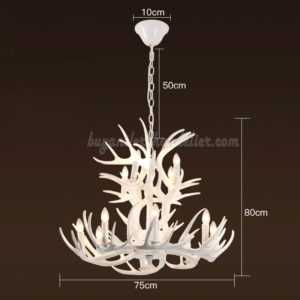 Best 12 Cast Deer Antler Chandelier Pure White Ceiling Lights 8 + 4 Candle-Style Rustic Lighting Fixtures