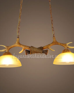 Best 2 Antler Chandelier Two Cast Ceiling Lights Antique Rustic Style Pendant Lighting Fixtures