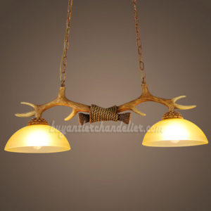 Best 2 Antler Chandelier Two Cast Ceiling Lights Antique Rustic Style Pendant Lighting Fixtures