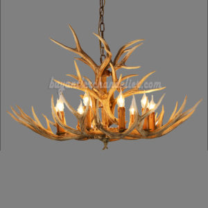 Best Rustic Style 9 Antler Chandelier Nine Candelabra Cast Cascade Ceiling Lights Natural Color Lighting