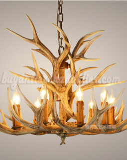 Best Rustic Style 9 Antler Chandelier Nine Candelabra Cast Cascade Ceiling Lights Natural Color Lighting