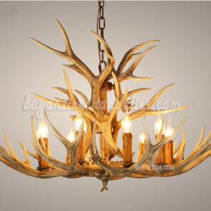 Best Rustic Style 9 Antler Chandelier Nine Candelabra Cast Cascade Ceiling Lights Natural Color Lighting