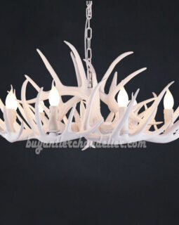 Buy 6-Antler Pure White Deer Chandelier Six Cast Cascade Candle-Style Ceiling Lights Ceiling Lights