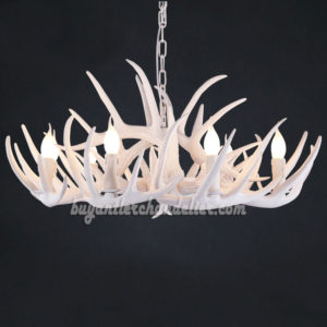 Buy 6-Antler Pure White Deer Chandelier Six Cast Cascade Candle-Style Ceiling Lights Ceiling Lights