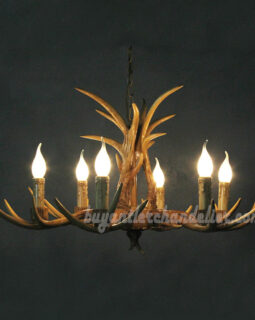 Buy 6 Cast Deer Chandelier Six Ceiling Lights Candelabra Rustic Style Pendant Lighting 30 Inches