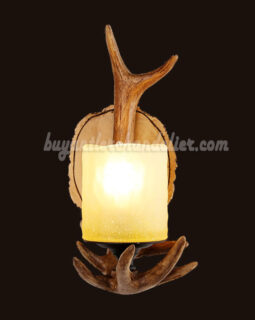 Buy Single Deer Antler Sconce Wall Lamps Mount Decor Candle-Style Lights Rustic Lighting Fixtures