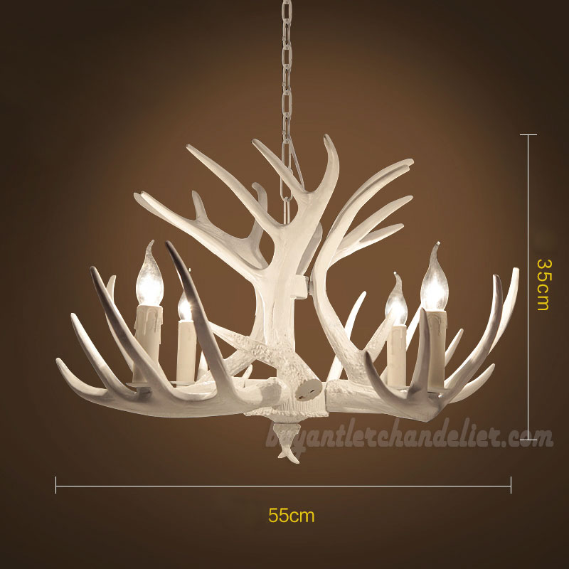 Cheap 4 Cast Pure White Deer Chandelier Four Pendant Lights Candelabra Rustic Style Lighting Home Decor