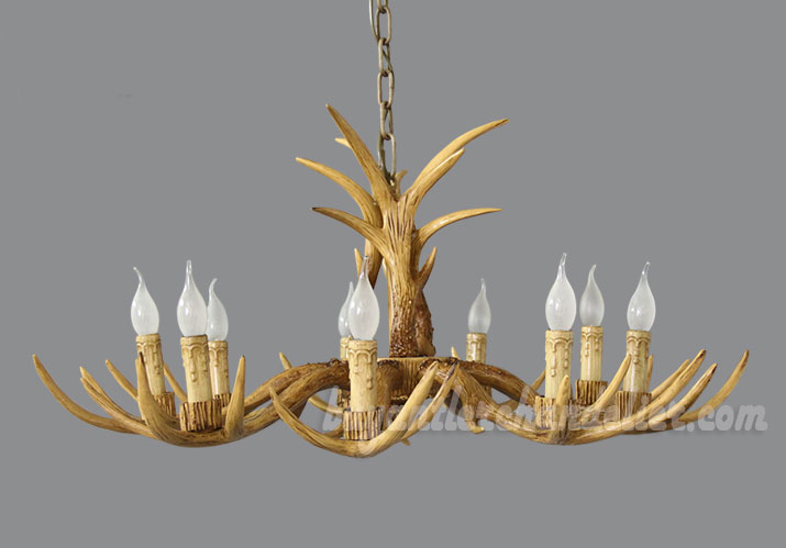 Cheap 8 Cast Deer Antler Chandelier Candelabra Rustic Ceiling Lights  buyantlerchandelier.com