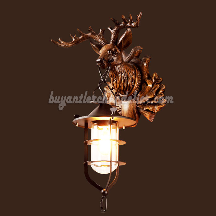 Deer-Head-Wall-Lamps-Lantern-Reindeer-Faux-Taxidermy-Sculpture-Rustic-Pendant-Lighting-Mount-Decor