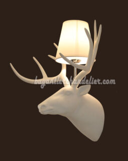 Best Pure White Deer Head Antler Wall Lamps Sconces Lighting Faux Taxidermy Mount Decor