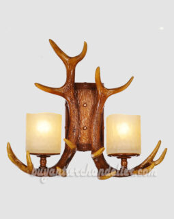 Whitetail 2 Antler Wall Sconces Corridor Bedside Lamps Candle-Style Lights Rustic Lighting Brown