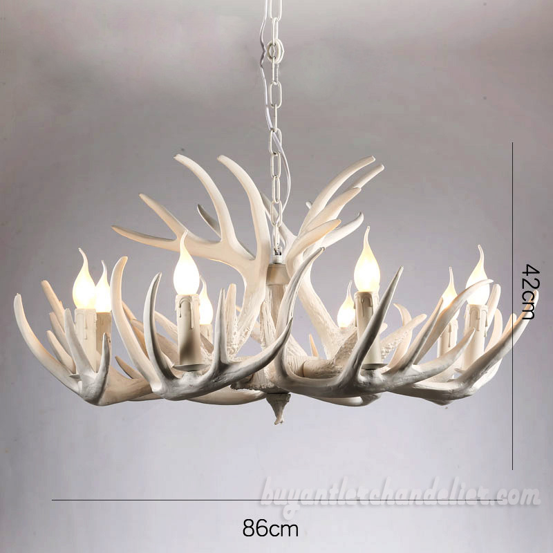  9 + 3 Elk Pure White Antler Chandelier Nine Cascade Pendant Lights Living Room Bedroom Lighting Fixtures Decor