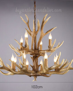 Best 12 Cast Deer Antler Chandelier 8 + 4 Two Tiers Cascade Ceiling Lights Interior Decor Lighting Fixtures