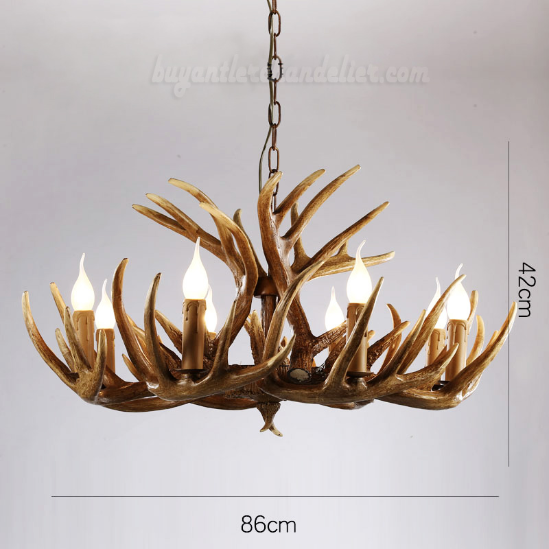 Buy Vintage 8 Cast Deer Antler Chandelier Eight Candelabra Rustic Style Pendant Ceiling Lights Home Decor