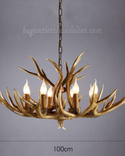 Elk 8 Cast Antler Chandelier Eight Candle-Style Cascade Pendant Lights Rustic Hanging Lighting Fixtures