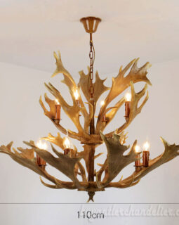 Moose Antler Chandelier 8 + 4 2 Tiers 12 Cast Cascade Ceiling Lights Candelabra Rustic Style Lighting Fixtures