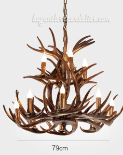 Vintage 12 Cast Deer Antler Chandelier 8 + 4 Cascade 2 Tiers Ceiling Lights Pendant Lighting Fixtures