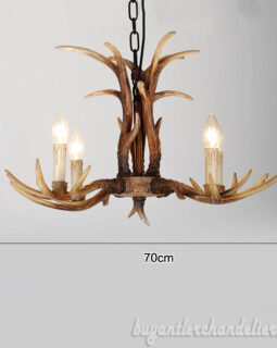 Cheap 4 Cast Deer Antler Chandelier Four Candle-Style Pendant Light Rustic Lighting Fixtures Home Decor