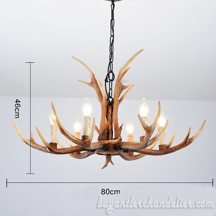 Cheap New 6 Cast Antler Chandelier Candelabra Pendant Light Rustic Home Decorating Lighting Fixtures 31.5"