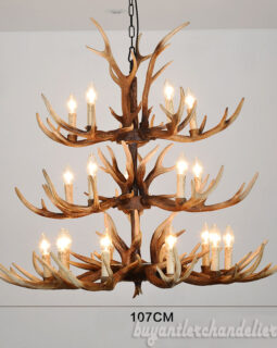 Best 20 Cast Elk Antler Chandelier 3 Tiers Candelabra Cascade Rustic Home Decor Pendant Lighting Fixtures