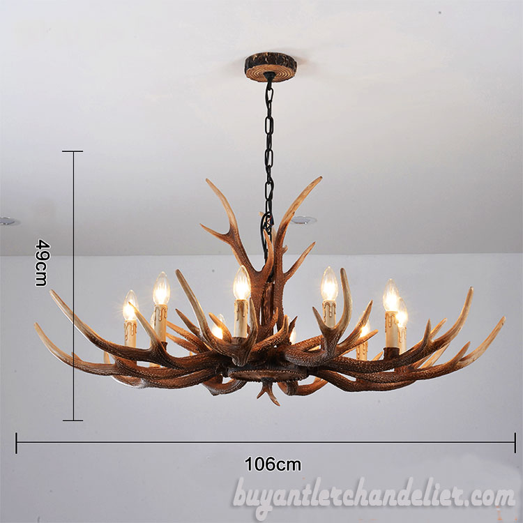 New 10 Cast Antler Chandelier Ten Pendant Light Living Room Decor Rustic Style Lighting Fixtures 42 Inch