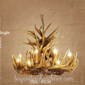 Antique 9 + 9 18 Cast Deer Antler Chandelier Nine Candelabra Cascade Hanging Lights Rustic Lighting Fixtures for Living Dinning Room Kitchen