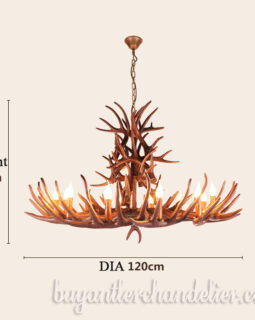 Best 12 Cast Faux Deer Antler Chandeliers Candelabra Pendant Lights Rustic Lighting Fixtures for Outdoors Patio Porch Shop Home Decoration 47"