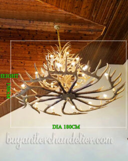 Deer Antler Chandeliers Three Tiers 27 Cast Cascade Pendant Lights Candelabra Rustic Home Decorating Lighting Fixtures for Large House Living Room 70"