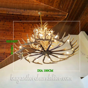 Deer Antler Chandeliers Three Tiers 27 Cast Cascade Pendant Lights Candelabra Rustic Home Decorating Lighting Fixtures for Large House Living Room 70"