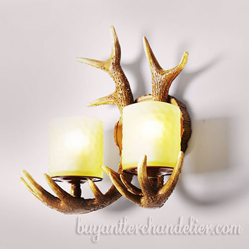 Antique Deer Antler Wall Light Twin Sconces Lamps Porch lights Outdoor Rustic Lighting Fixtures with Plug In Home Decorations for Sale