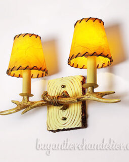 Antique Wall Lights Sconces Two Cast Bedside Lamps Rustic Light Fixture with Plug In for Bedroom Living Room Home Decoration + Shades