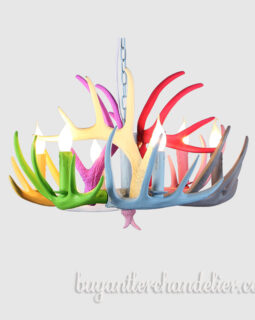 Colorful Deer Antler Chandelier Six Cast Candelabra Ceiling Lights Kitchen Dinner Room Lighting Fixtures Home Decor