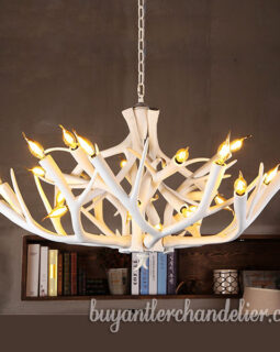 New Arrival Pure White Antler Chandelier 22 Cast Cascade Living Room Pendant Lights Rustic Style Lighting Fixtures
