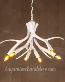 New Style Inverted White Deer Antler Chandelier 6 Cast Candelabra Ceiling Lights Rustic Home Lighting Fixtures Decor
